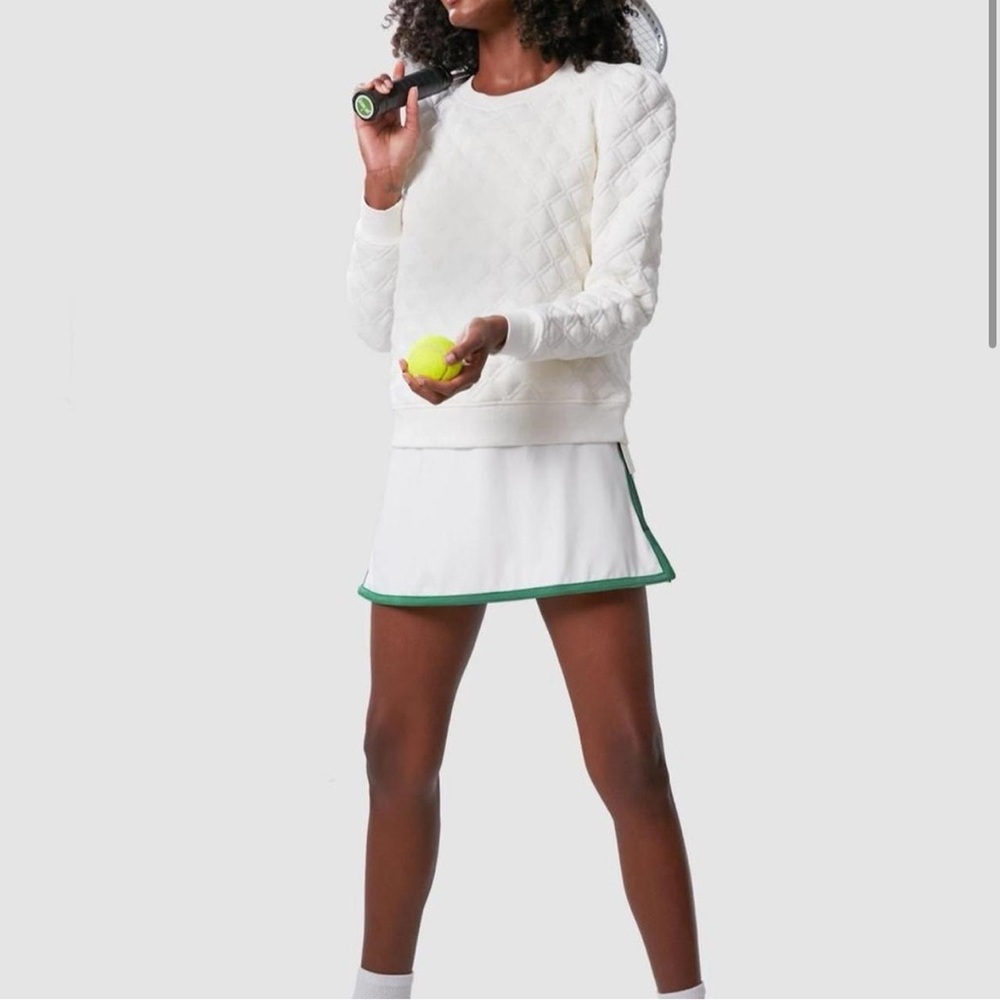 Tuckernuck White and Plaid Green Tennis Skort Skirt